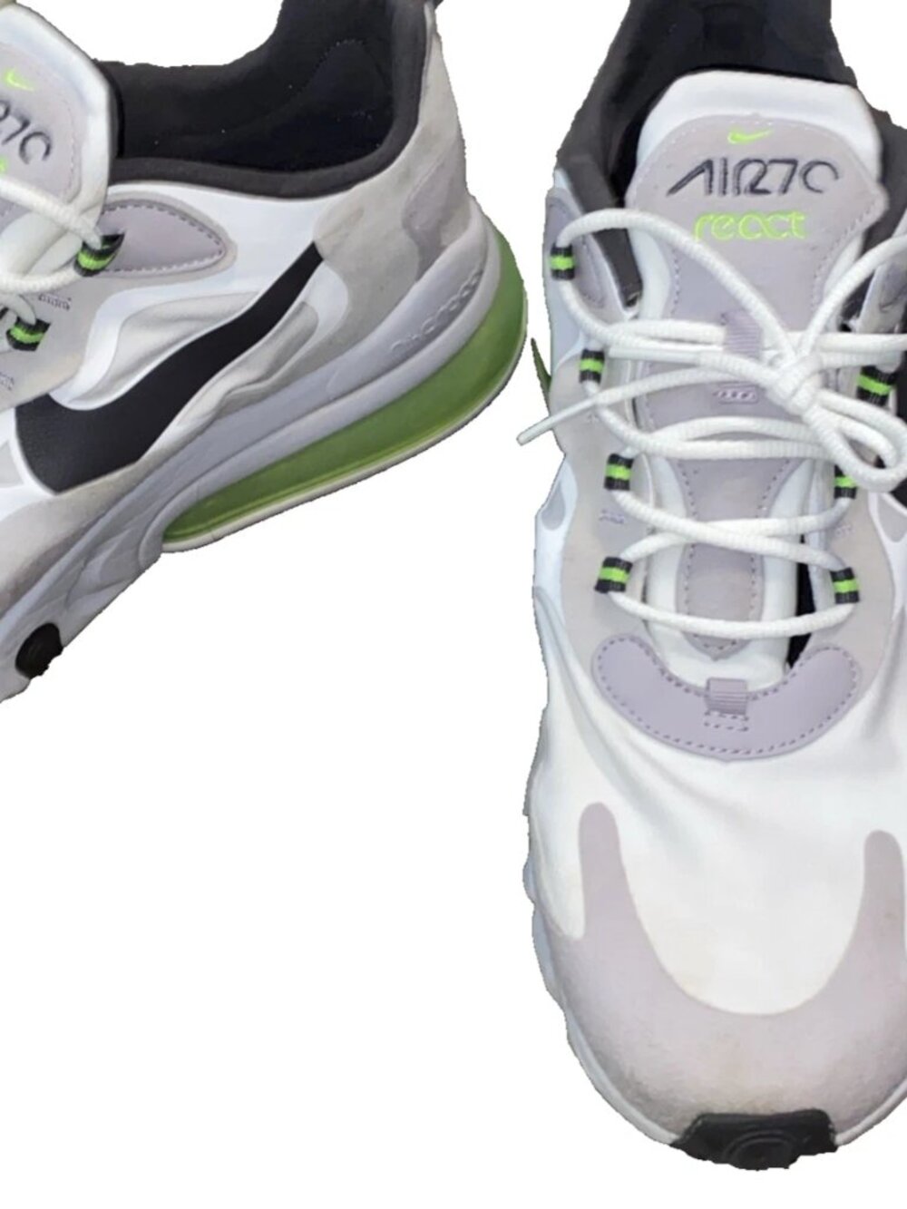 Nike Air Max 270 React Vast Green White Grey Men’s Trainers Size 13 EU 47.5 EUC